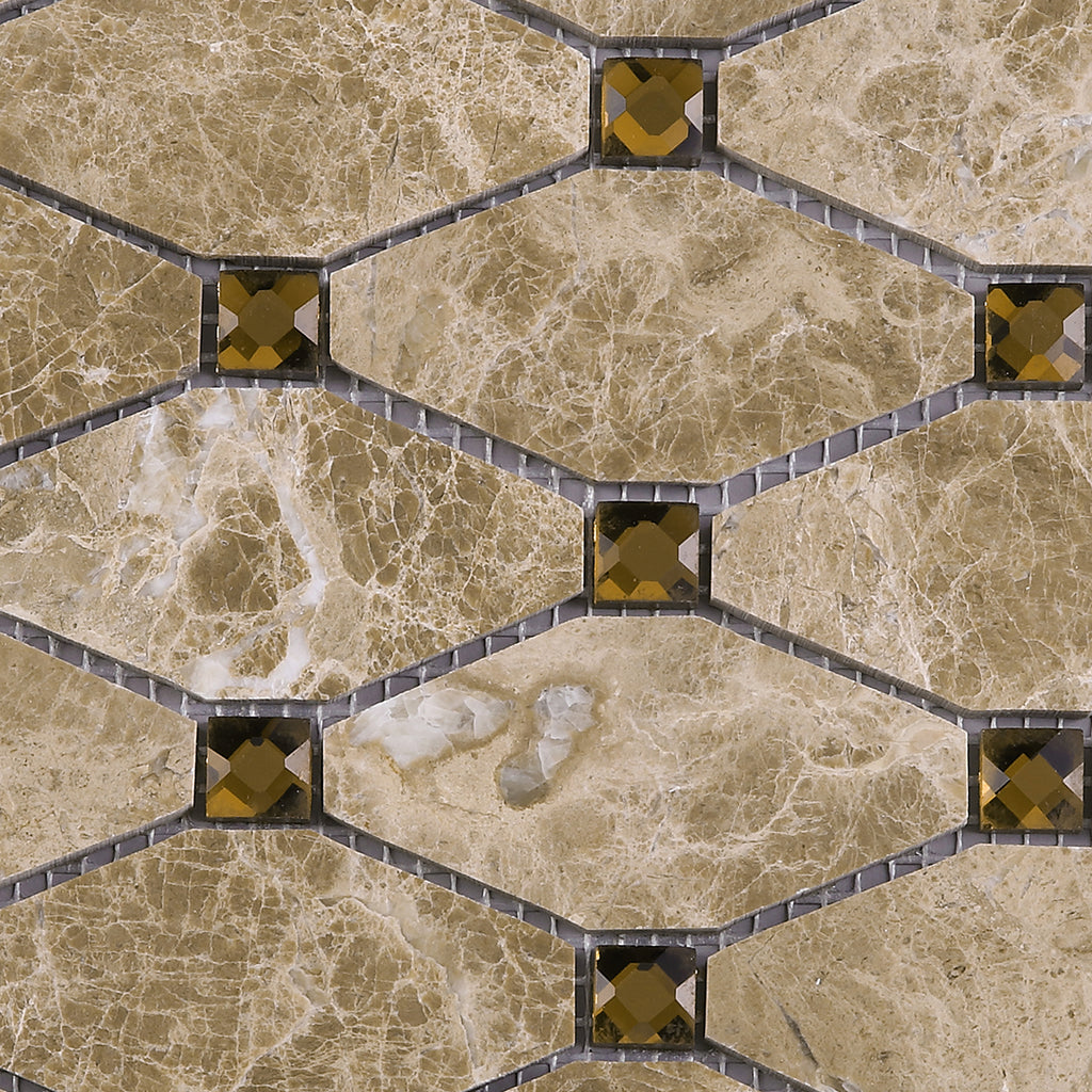 TEMPG-04 Long Dimaond Shape Stone Marble Mosaic Tile in Brown – Tile  Generation