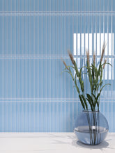 TCLING-07 Blue glass pencil liner trim wall tile 1"x12", 1/2"x12"