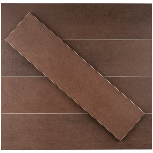 TULE-BRS LE LEGHE - Bronzo Brown Subway Tile 3 in. x 12 in Porcelain wall and Floor Tile