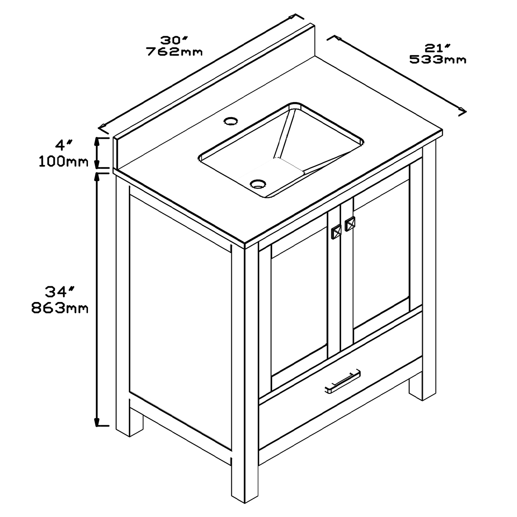 1901-48-02 Dark Grey 48 Bathroom Vanity Cabinet and Sink Combo Solid –  Tile Generation