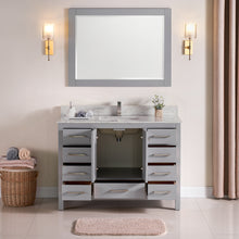 1901-48-03QZ Light Grey 48" Bathroom Vanity Cabinet and Sink Combo Solid Wood Cabinet+Quartz Top w/Sink set