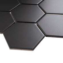 TPMG-04 4"Grey Black Large Hexagon Porcelain Mosaic Tile (Matt)