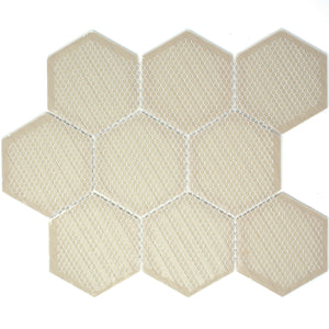 TPMG-04 4"Grey Black Large Hexagon Porcelain Mosaic Tile (Matt)