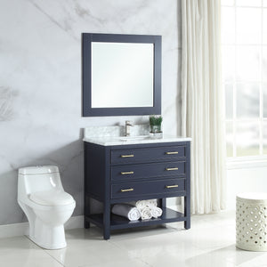 1905-60D-04 Marine Blue 60 Bathroom Vanity Set Solid Wood Cabinet and –  Tile Generation