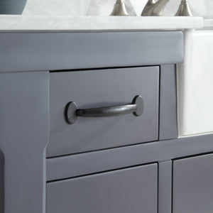 1915-48-02  48" Charcoal Grey Bathroom Vanity Cabinet Set Marble Top and Sink
