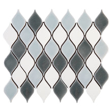 THMAG-05 Grey Water Drop Handmade Ceramic Mosaic Tile Sheet