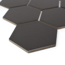 TPMG-04 4"Grey Black Large Hexagon Porcelain Mosaic Tile (Matt)