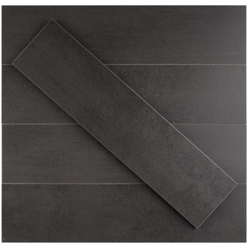 TULE-NIS LE LEGHE - Niello - Black Subway Tile 3 in. x 12 in Porcelain wall and Floor Tile