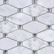 TWHCAG-07 White Carrara with Diamond Stone Mosaic Tile Kitchen and Bath Backsplash Tile