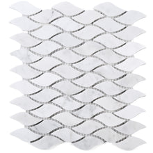 TWHCAG-08 Leaf Pattern White Carrara Marble Mosaic Tile