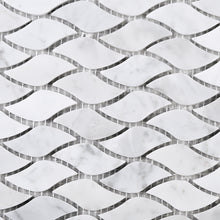 TWHCAG-08 Leaf Pattern White Carrara Marble Mosaic Tile